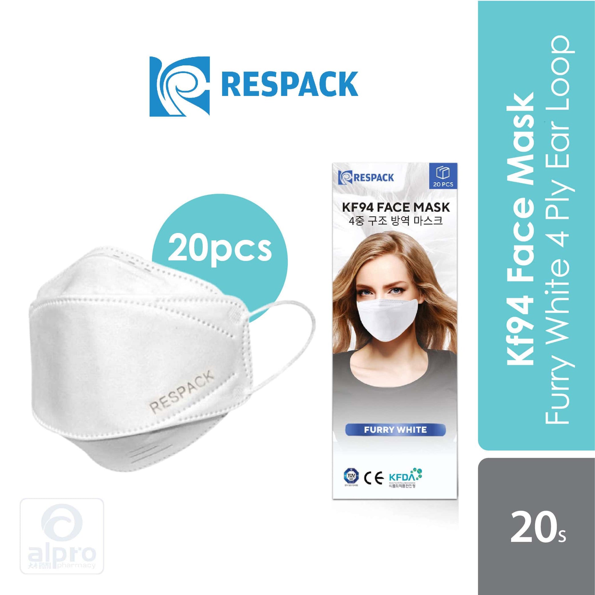 respack-kf94-disposable-medical-mask-20s product image 1