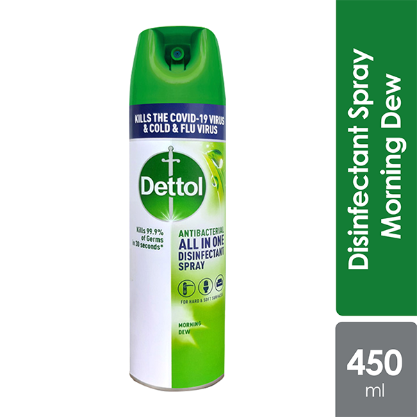 Dettol Disinfectant Spray (morning Dew) 450ml | Kills 99.9% Of
