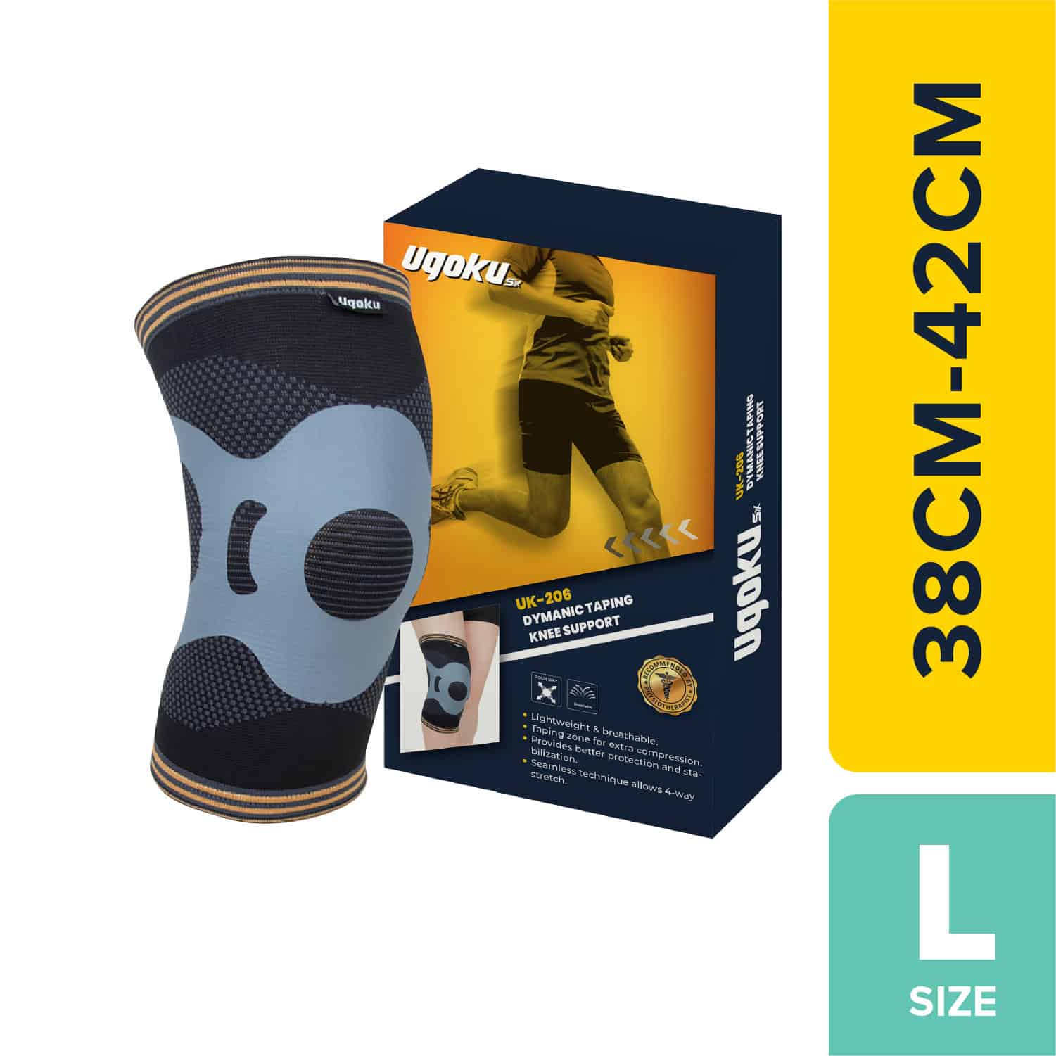 ugoku-dynamic-taping-knee-support-uk-206-specialized-for-running-recommended-by-national-marathoner-l