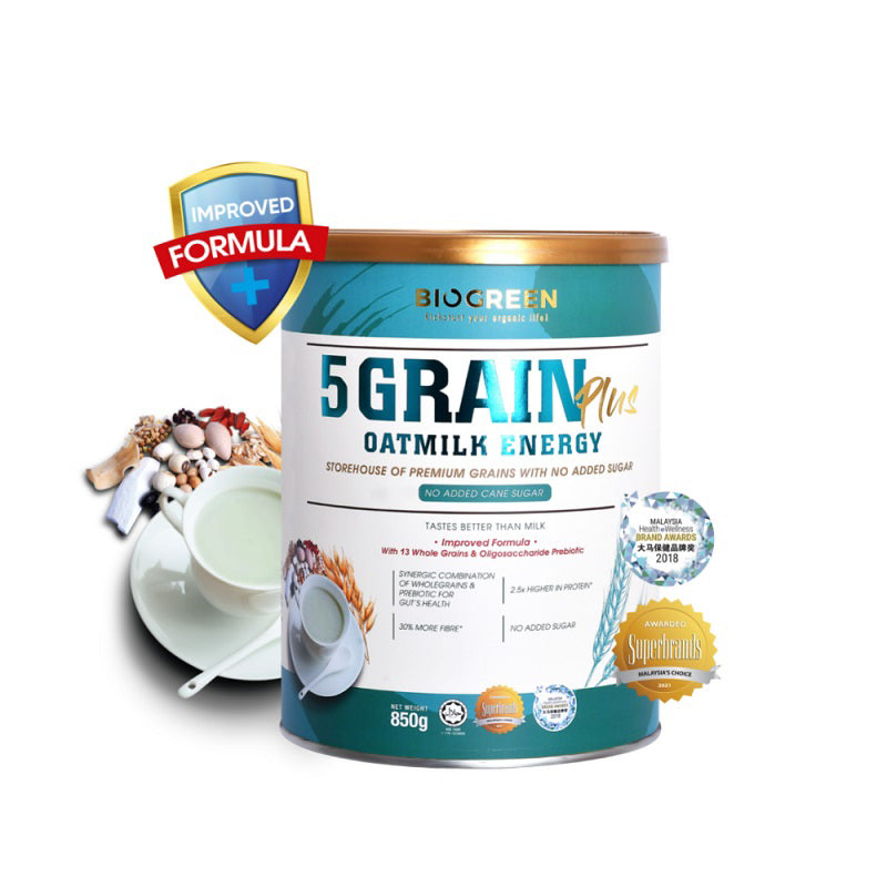 Biogreen 5 Grain Plus Oatmilk 850g