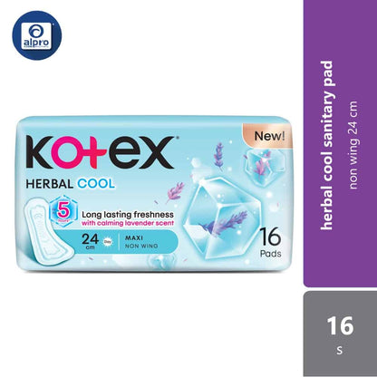kotex-herbal-cool-maxi-non-wing-24cm-16s-for-day-use
