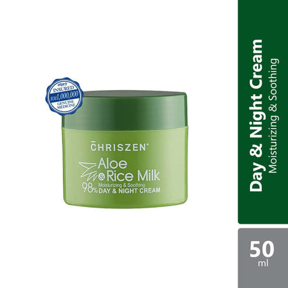 chriszen-98-aloe-vera-rice-milk-day-night-cream-50g-moisturizing-soothing