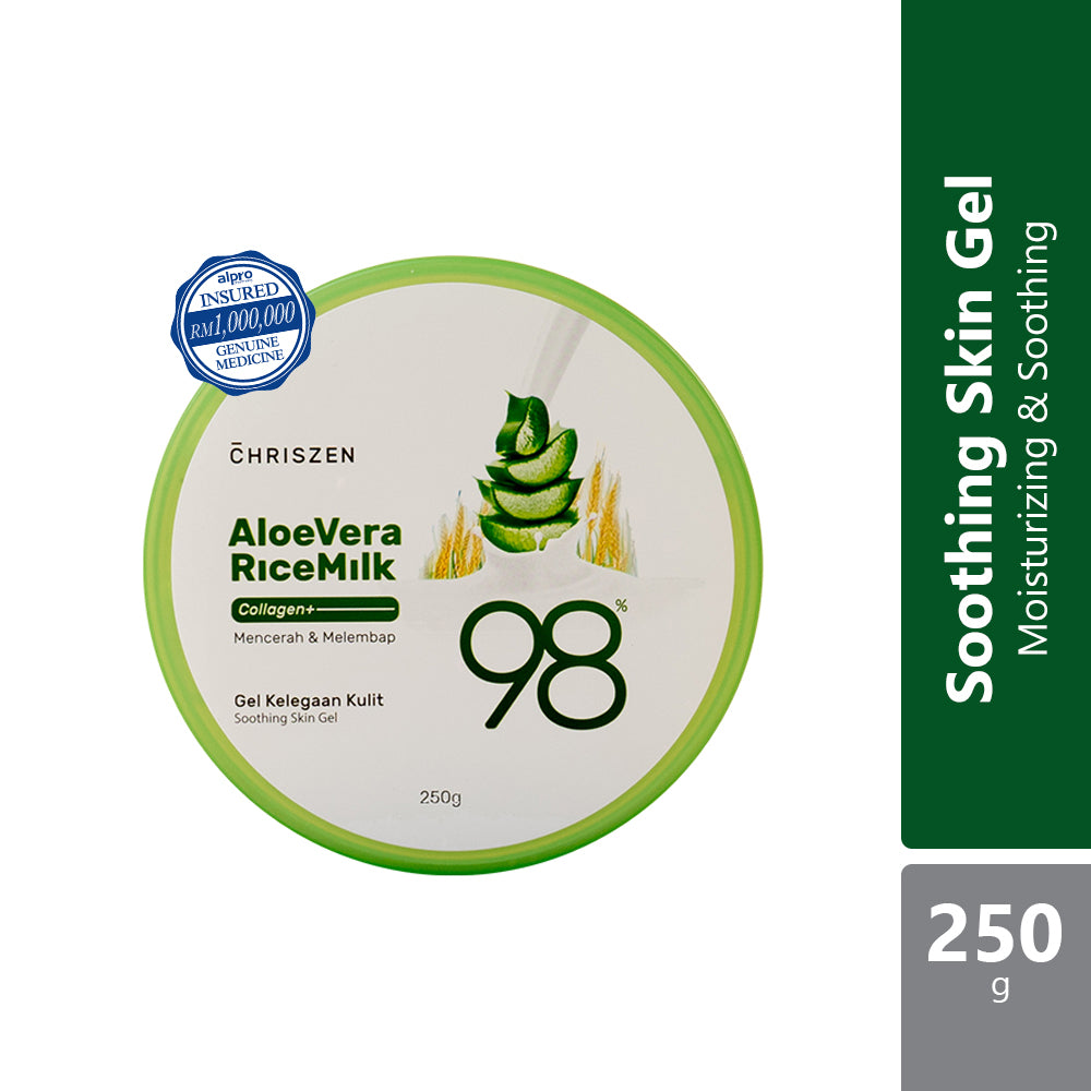 chriszen-98-aloe-vera-rice-milk-collagen-soothing-skin-gel-250ml-moisturizing-soothing