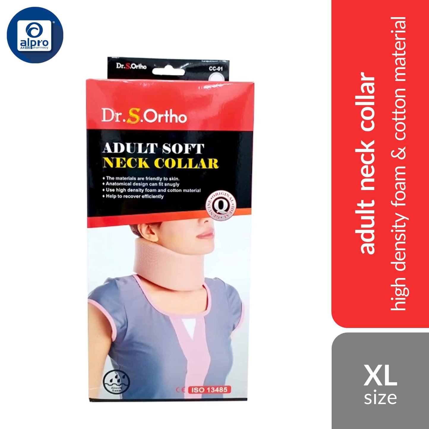 dr-s-ortho-adult-soft-neck-collar-cc-01-s-m-l-xl-high-density-foam-cotton-material product image 1