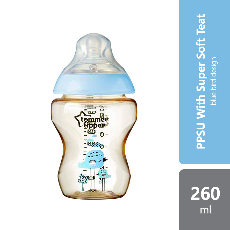 tommee-tippee-closer-to-nature-ppsu-with-super-soft-teat-260ml-9oz-blue-bird-pink-elephant-blue-bird