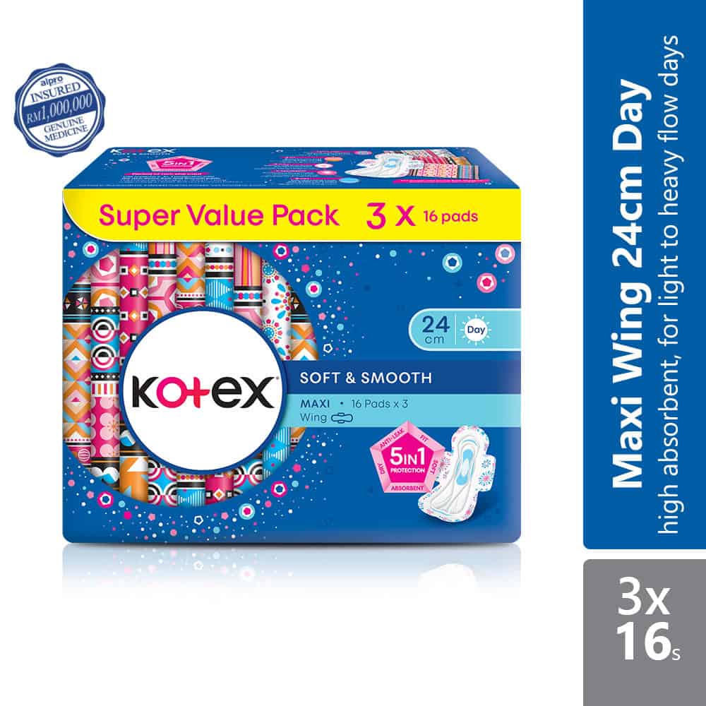 kotex-softsmooth-maxi-wing-24cm-value-pack-3x16s