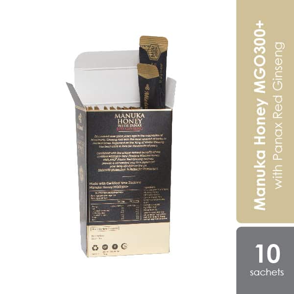 Mieland Manuka Honey MGO300+ with Panax Red Ginseng 10 X 12g | Improve