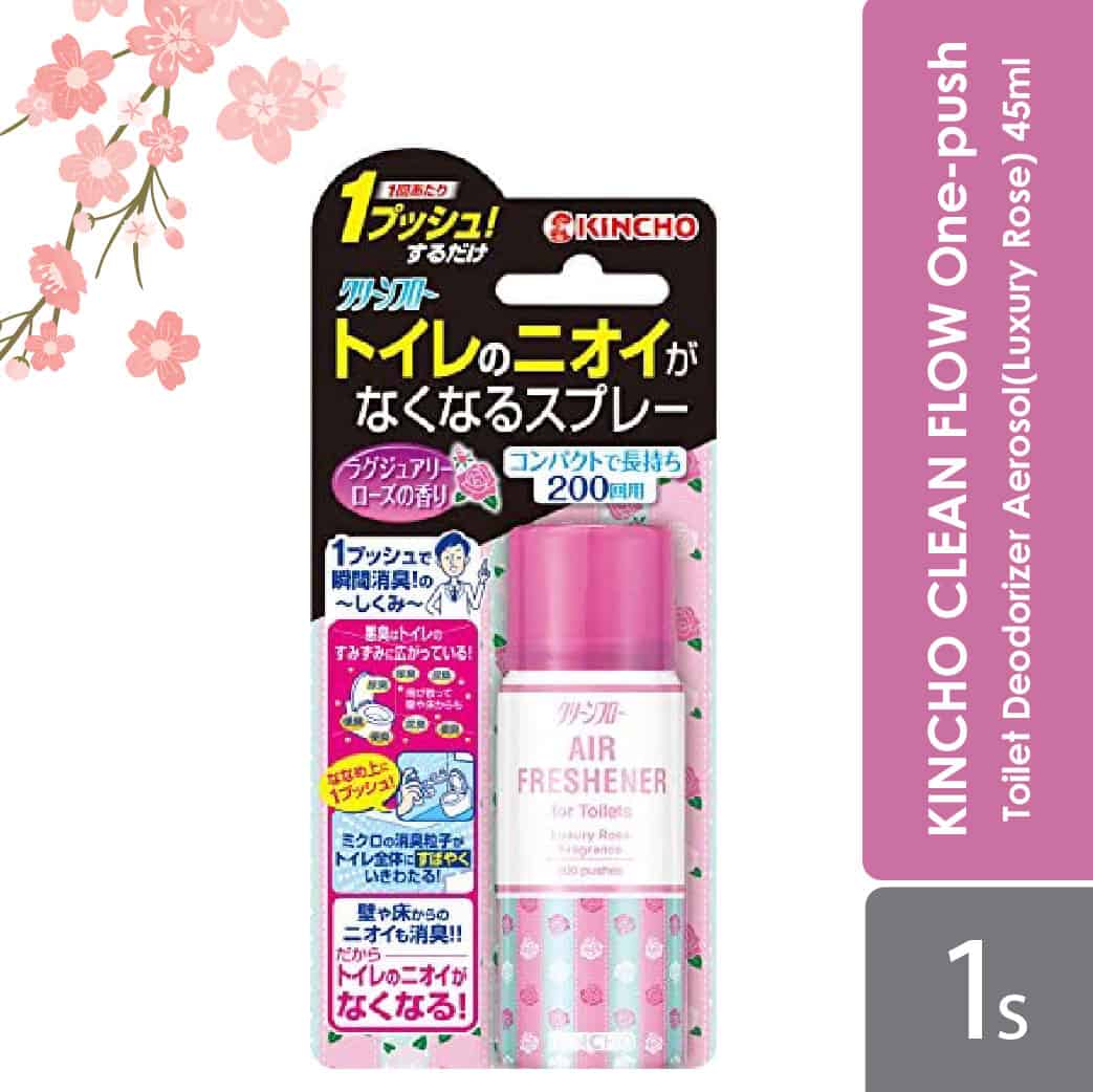 kincho-clean-flow-one-push-toilet-deodorizer-aerosol-luxury-rose-45ml-compact-toilet-odors-eliminator