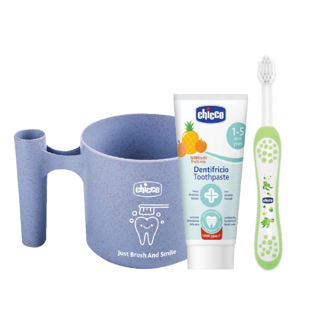 chicco-mix-fruit-toothpaste-oral-care-set-green-mug-various-colour product image 1