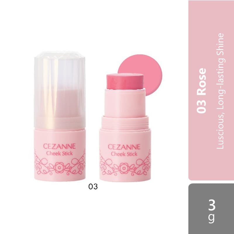 cezanne-cheek-stick-01-peach-pink-02-coral-03-rose-luscious-long-lasting-shine product image 1