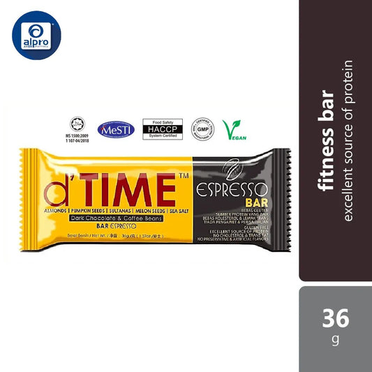 D'time Espresso Bar 30g | Fitness Bar Alpro Pharmacy