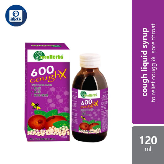 Greenherbs 600 Cough X 120ml | Herbal Cough Relief Green Herbs