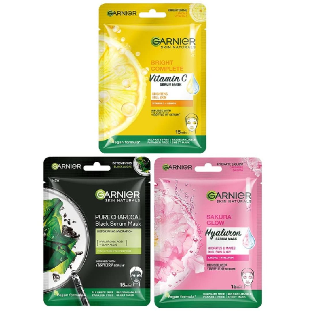 Garnier Serum Mask (Pinkish Glow / Brightening / Pore Tightening) Alpro Pharmacy