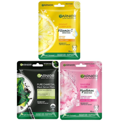 Garnier Serum Mask (Pinkish Glow / Brightening / Pore Tightening) Alpro Pharmacy