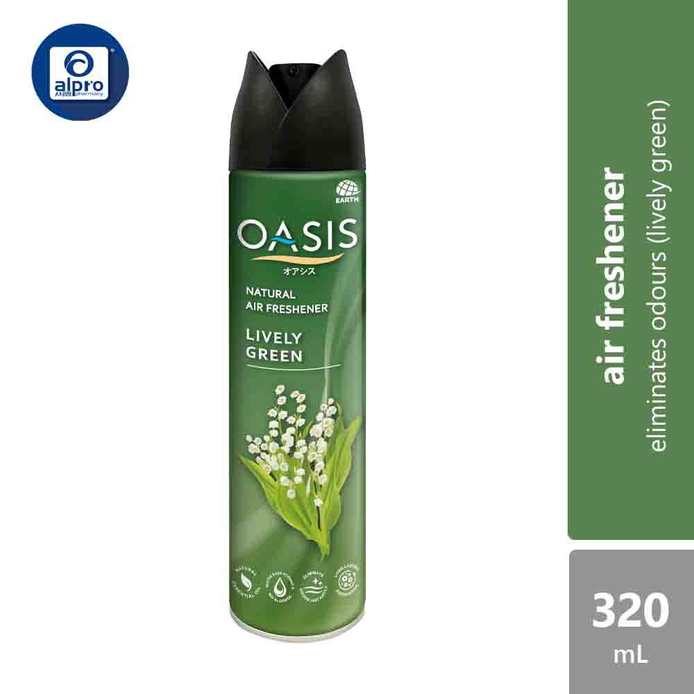 oasis-natural-air-freshener-spray-320ml-pink-blossom-relaxing-purple-lively-green product image 1