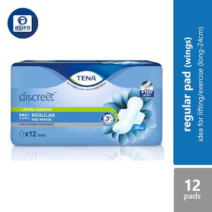 tena-discreet-regular-pad-12-pads-to-absorb-urine-drips-leaks-non-wings-24cm-12s-wings-24cm-12s-non-wings-27-5cm product image 1