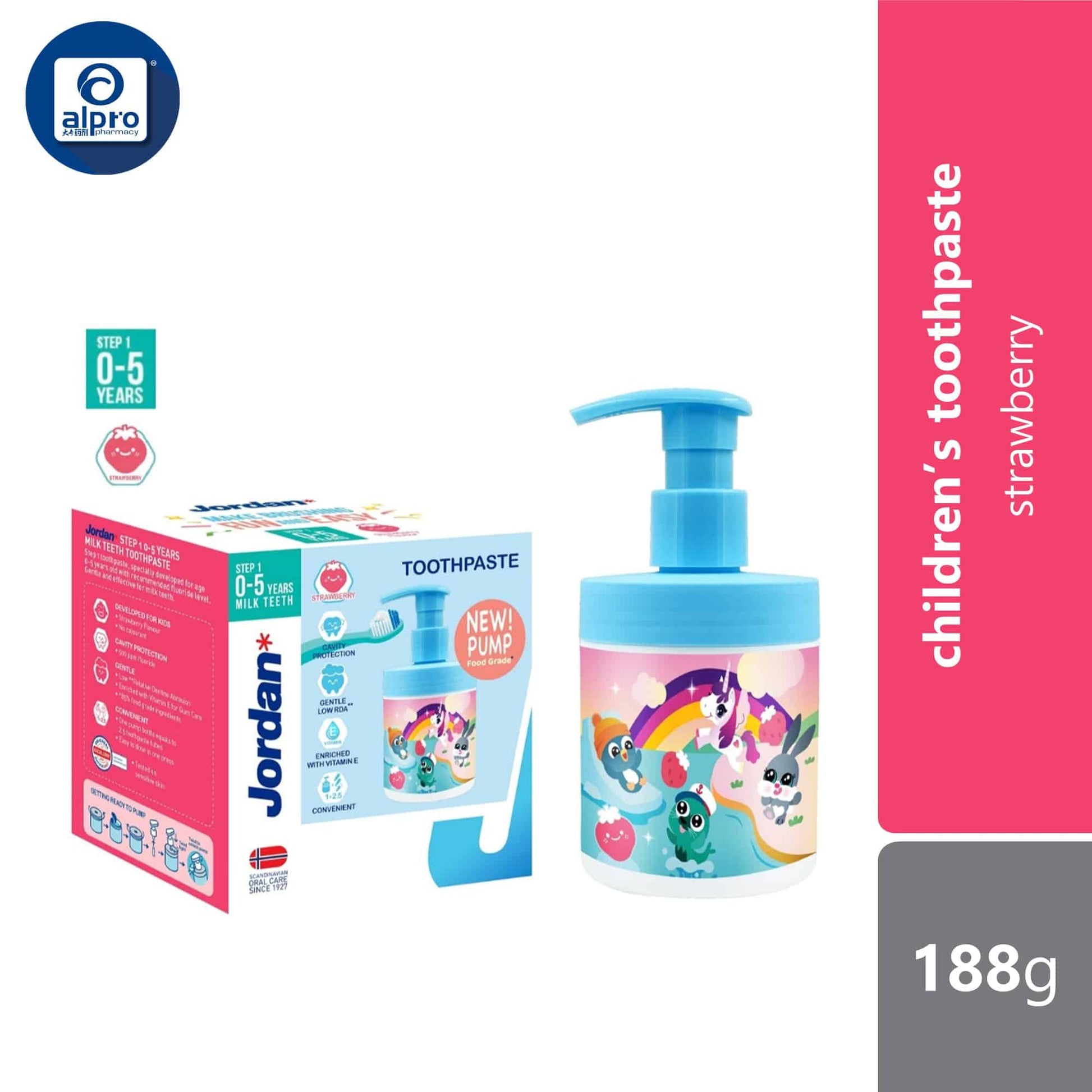 jordan-toothpaste-pump-step-1-strawberry-188g-effective-for-milk-teeth
