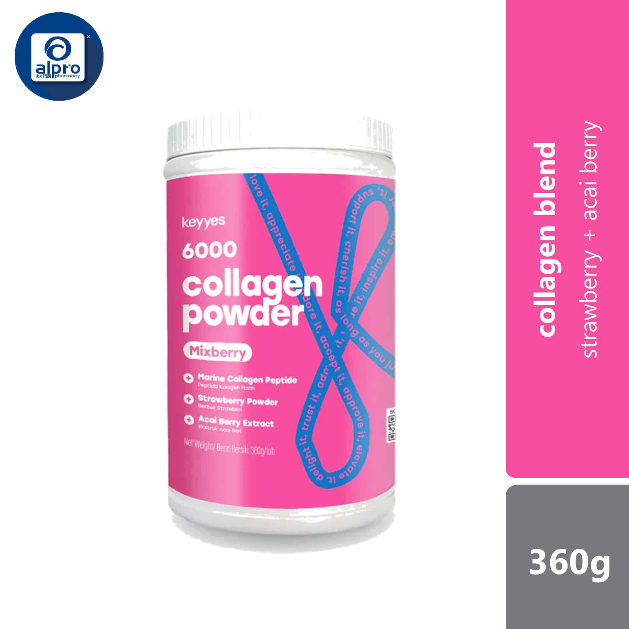 keyyes-6000mg-collagen-mixberry-with-l-cystine-360g-strawberry-and-acai-berry