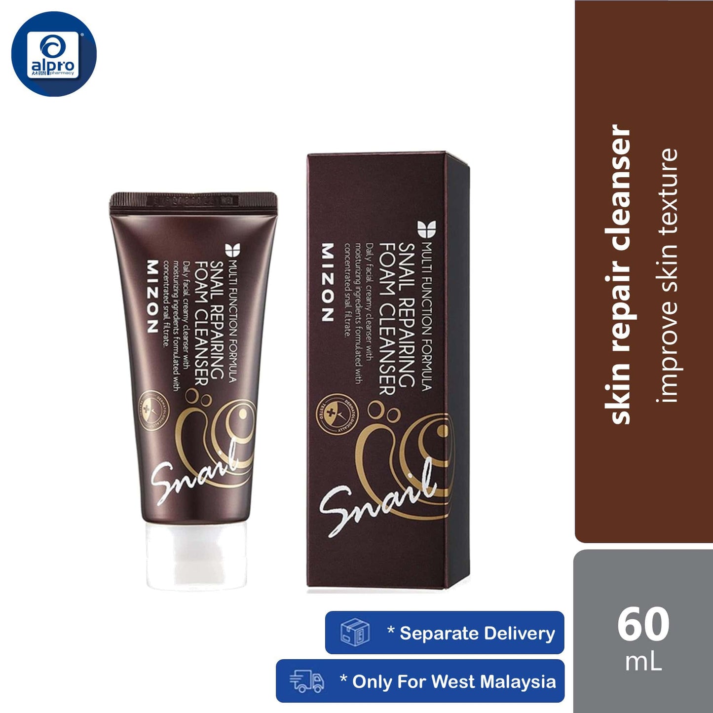 mizon-snail-repairing-foam-cleanser-60ml-improve-skin-texture