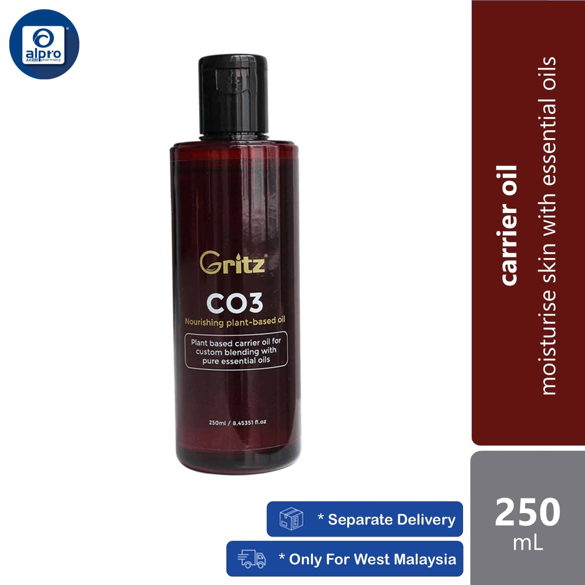 gritz-co3-carrier-oil-250ml-moisturise-skin-with-essential-oils