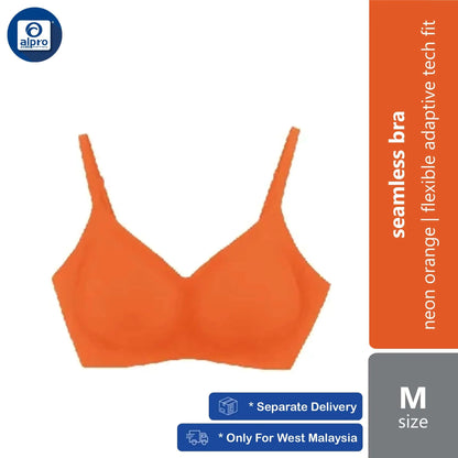 crown-seamless-bra-neon-orange-size-s-m-l-xl-flexible-adaptive-tech-fit-m
