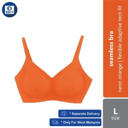 crown-seamless-bra-neon-orange-size-s-m-l-xl-flexible-adaptive-tech-fit-l