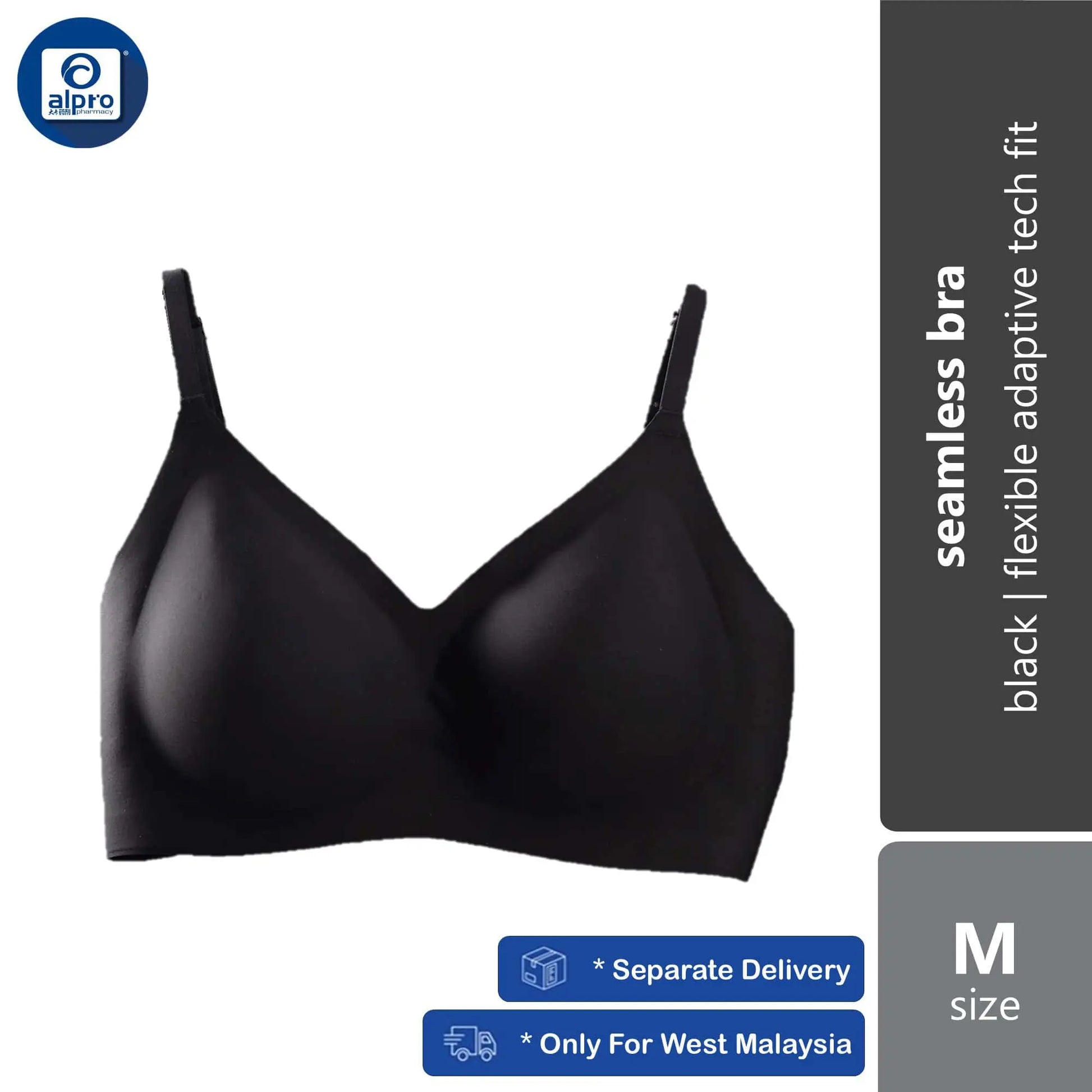 crown-seamless-bra-black-size-s-m-l-xl-xxl-breathable-and-skin-friendly product image 1