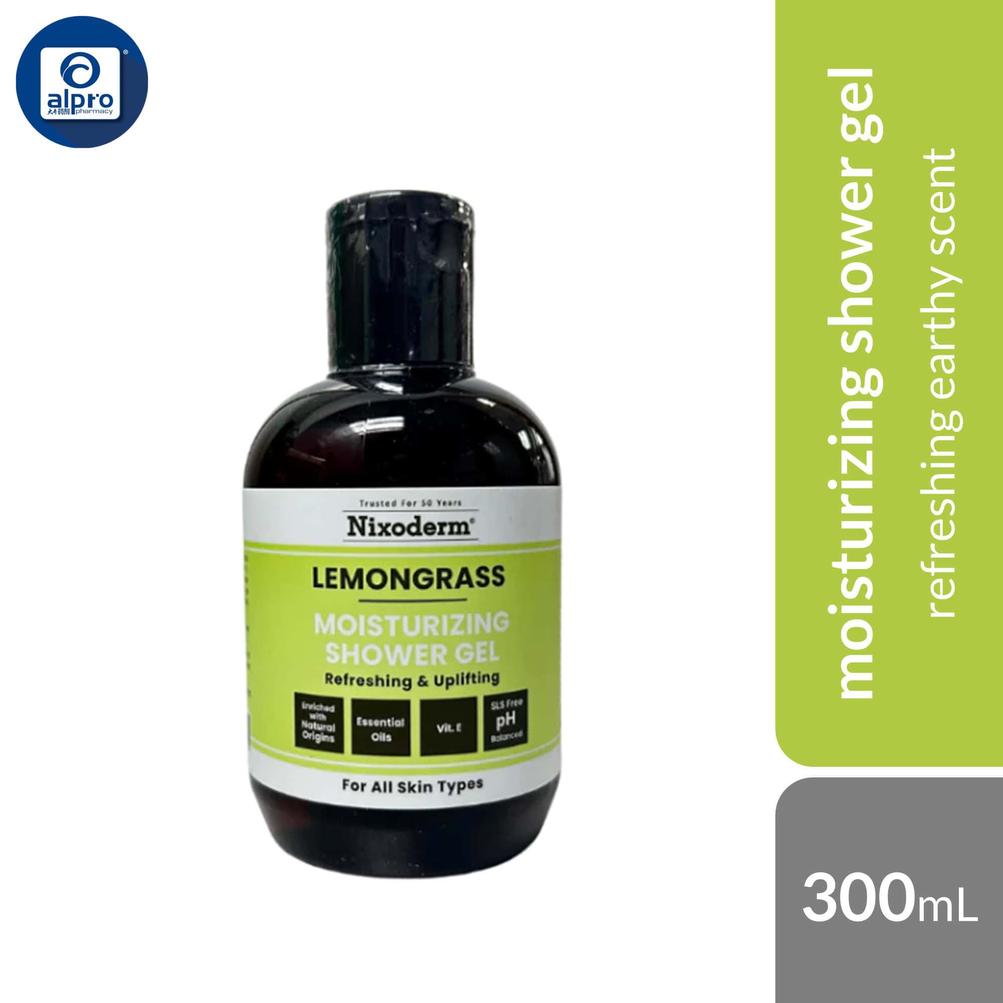 nixoderm-moisturizing-shower-gel-rose-lemongrass-cherry-blossom-300ml-pleasant-natural-scented-shower-gel product image 1