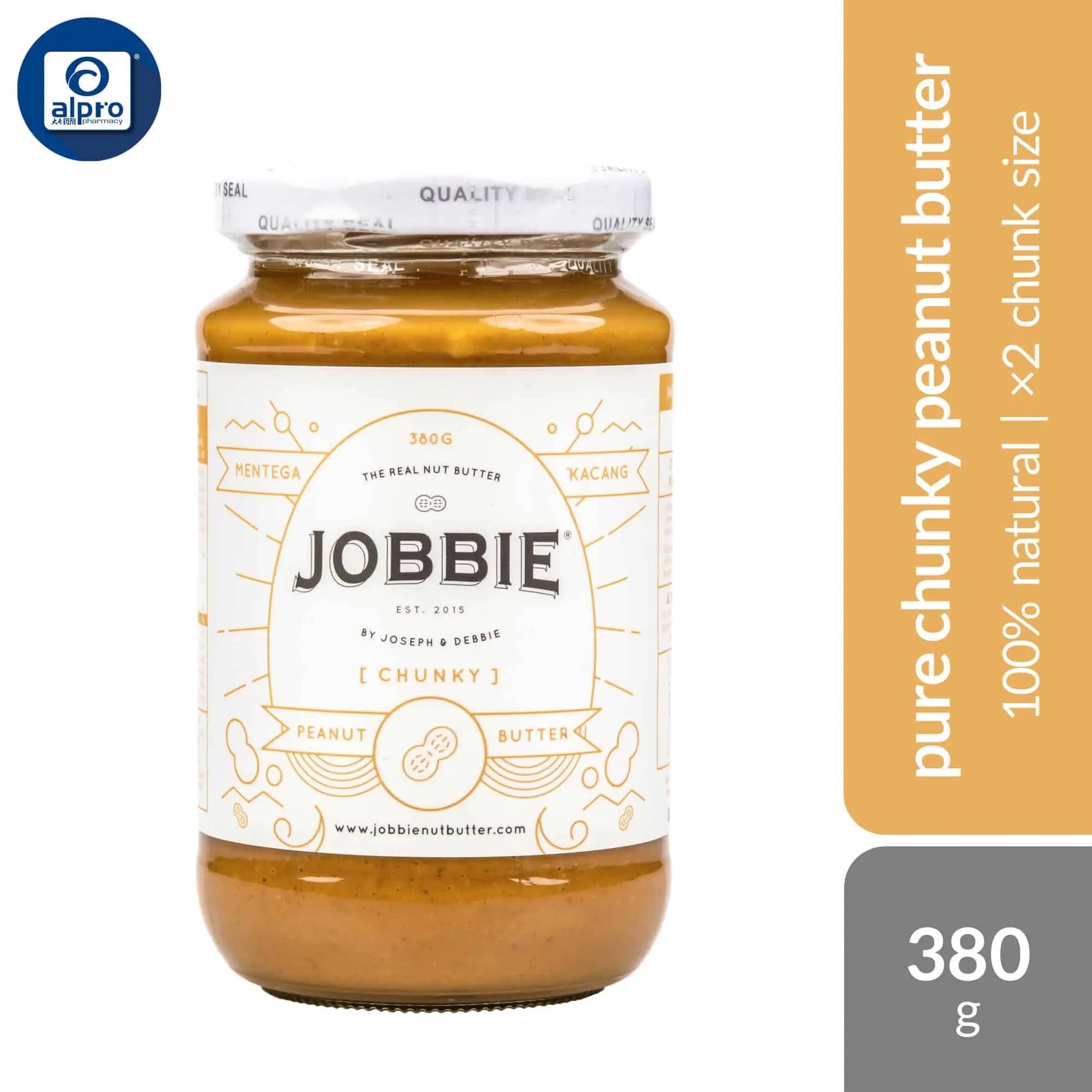 jobbie-pure-peanut-butter-classic-chunky-380g-100-natural-ingredients-x2-chunk-size