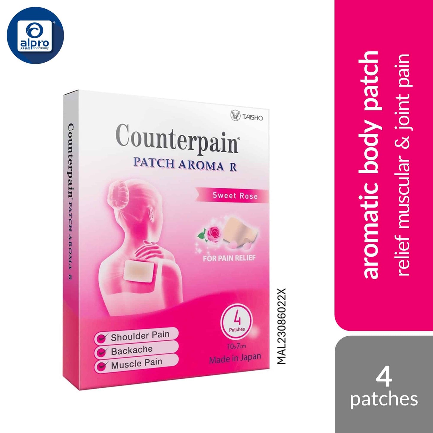 counterpain-patch-aroma-sweet-rose-white-soap-4s-relief-muscular-joint-pain product image 1