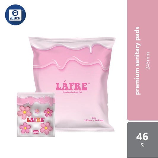 Lafre Premium Sanitary Pads Day Use 245mm 46s | Comfy Dry and Breathable Lafre