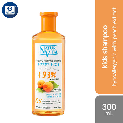 naturvital-happy-kids-shampoo-marigold-moisturising-peach-soft-loose-300ml-keep-hair-hydrated-soft product image 1