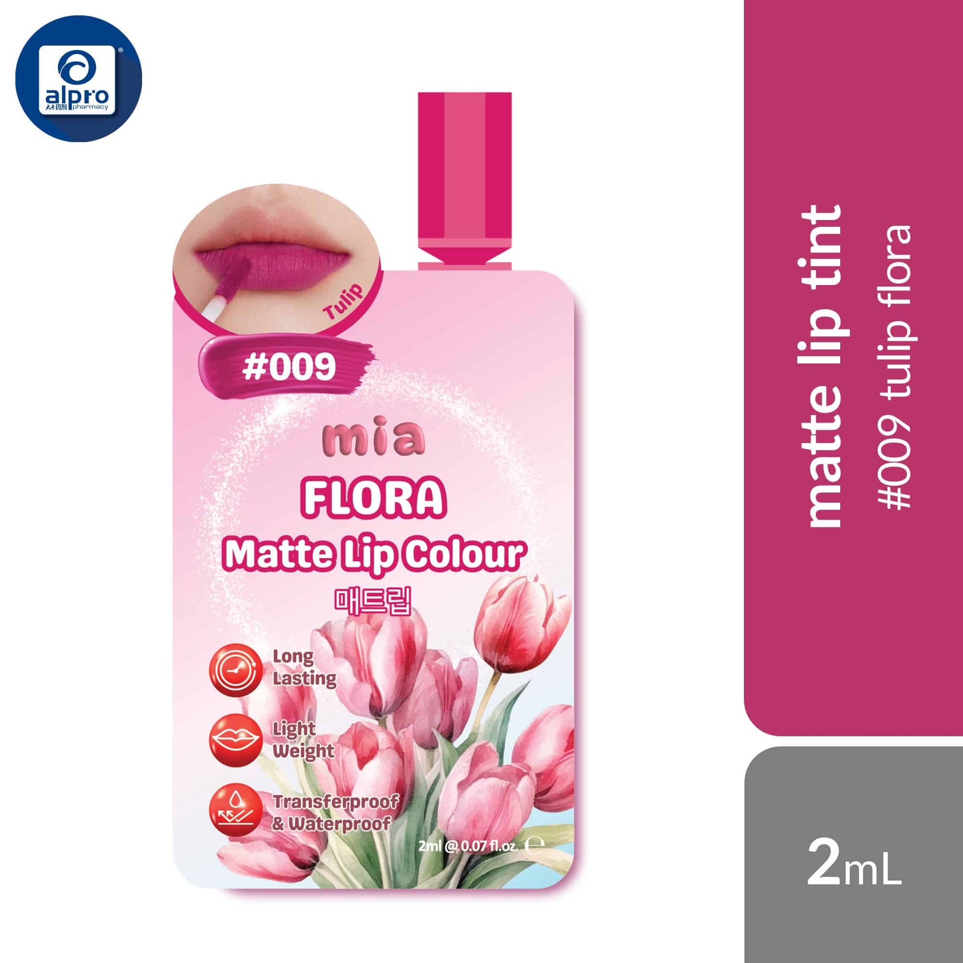 mia-flora-matte-lip-colour-waterproof-transfer-proof-lip-tint-assorted-sachet-2ml-lightweight-intense-matte-colour product image 1