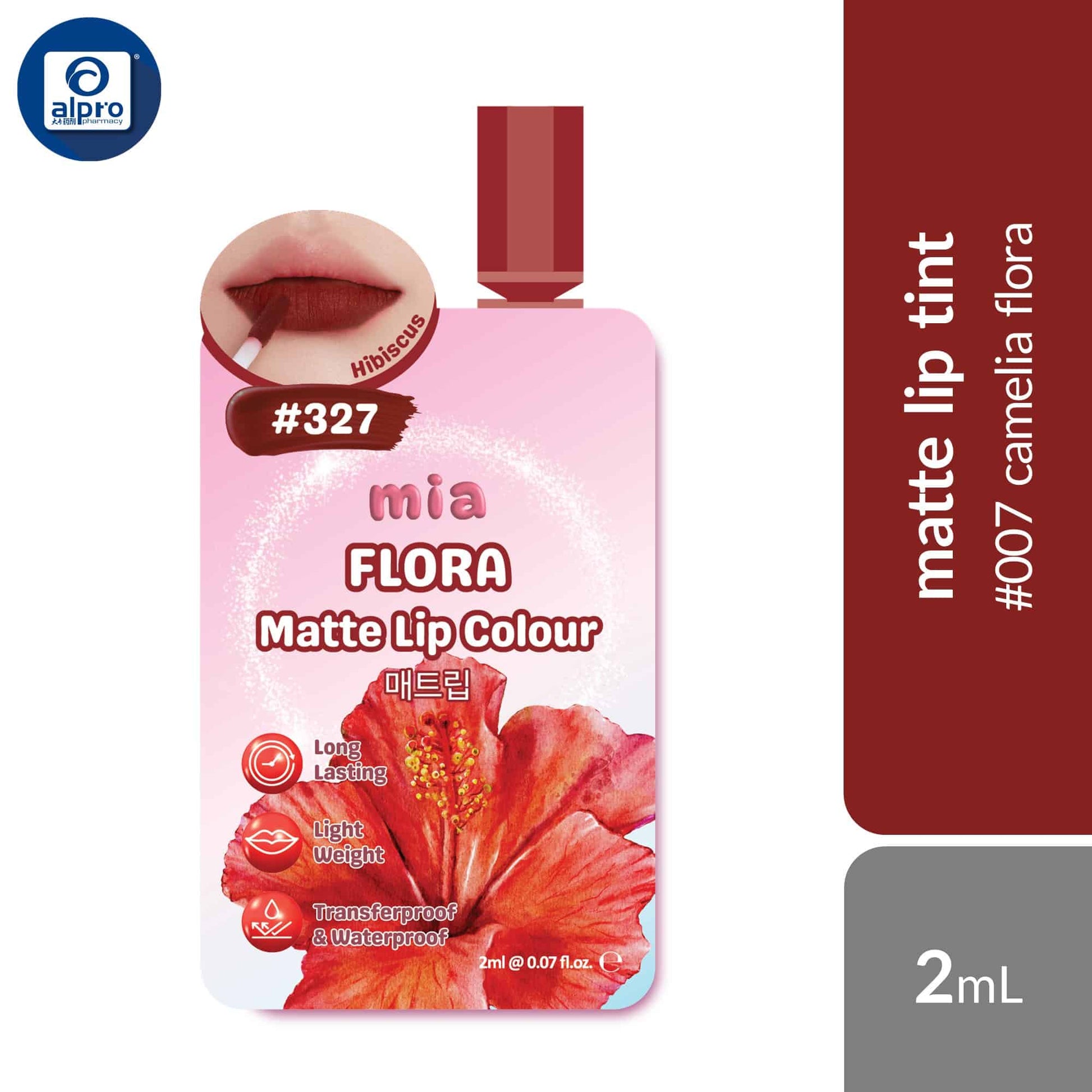 mia-flora-matte-lip-colour-waterproof-transfer-proof-lip-tint-assorted-sachet-2ml-lightweight-intense-matte-colour product image 1