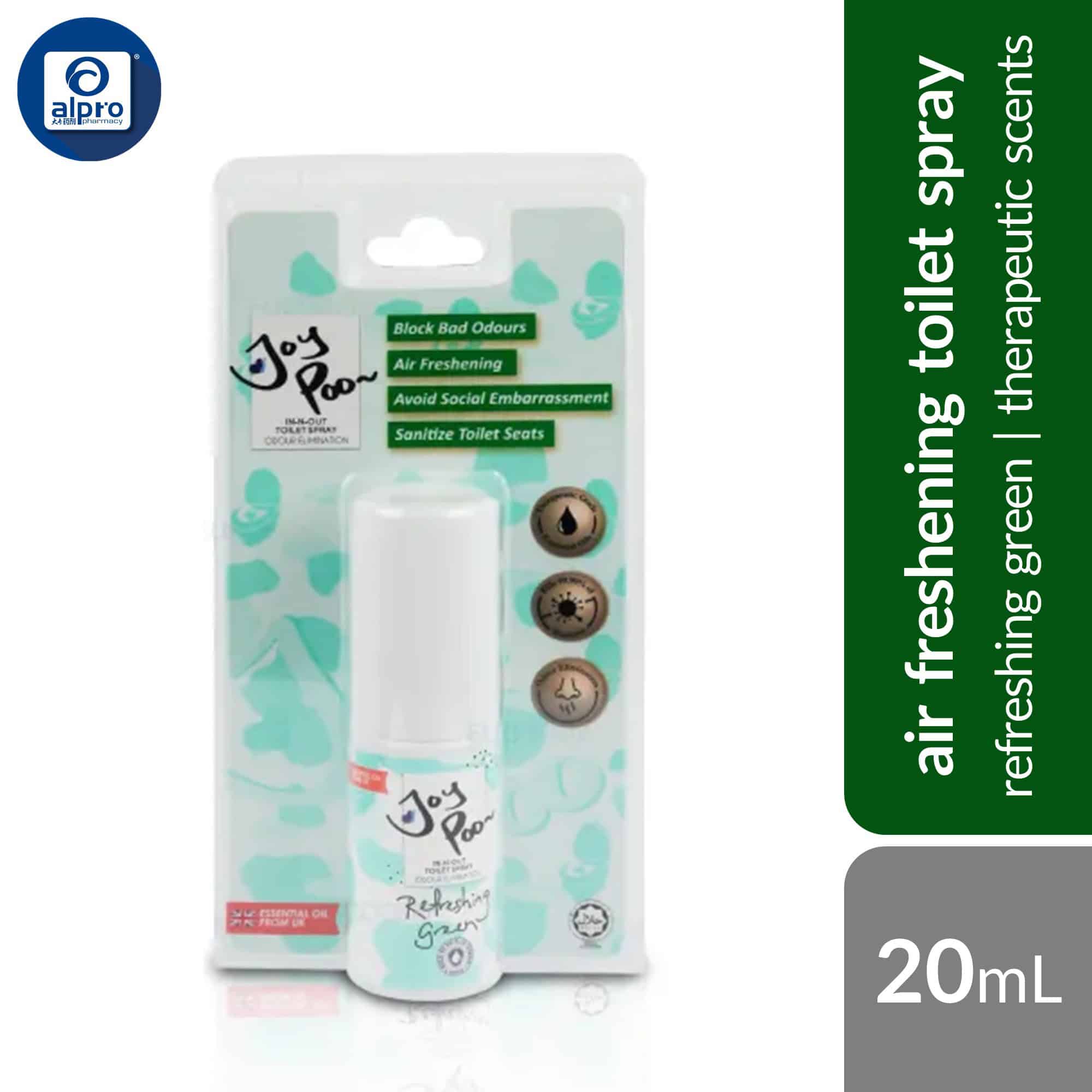 joy-poo-toilet-spray-oceanic-romance-lovely-buddy-refreshing-green-happy-garden-lemon-grass-20ml-therapeutic-air product image 1