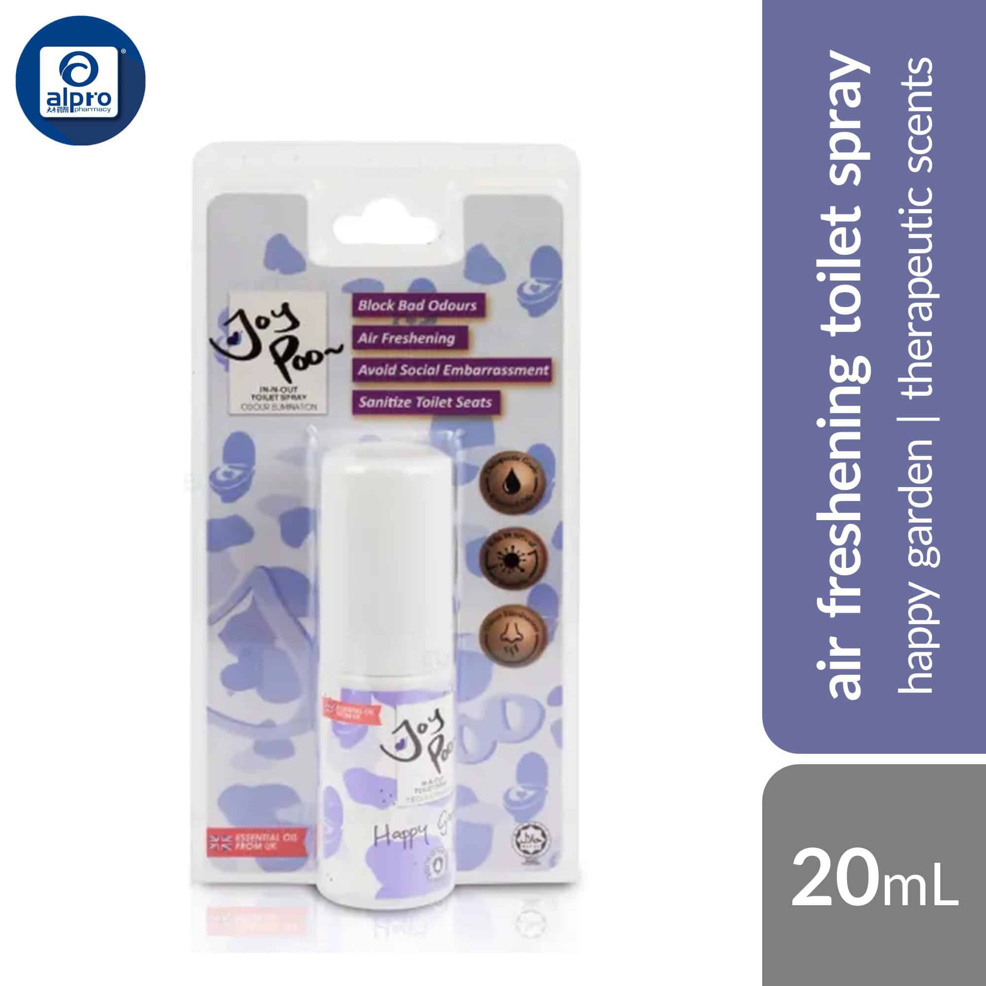 joy-poo-toilet-spray-oceanic-romance-lovely-buddy-refreshing-green-happy-garden-lemon-grass-20ml-therapeutic-air product image 1