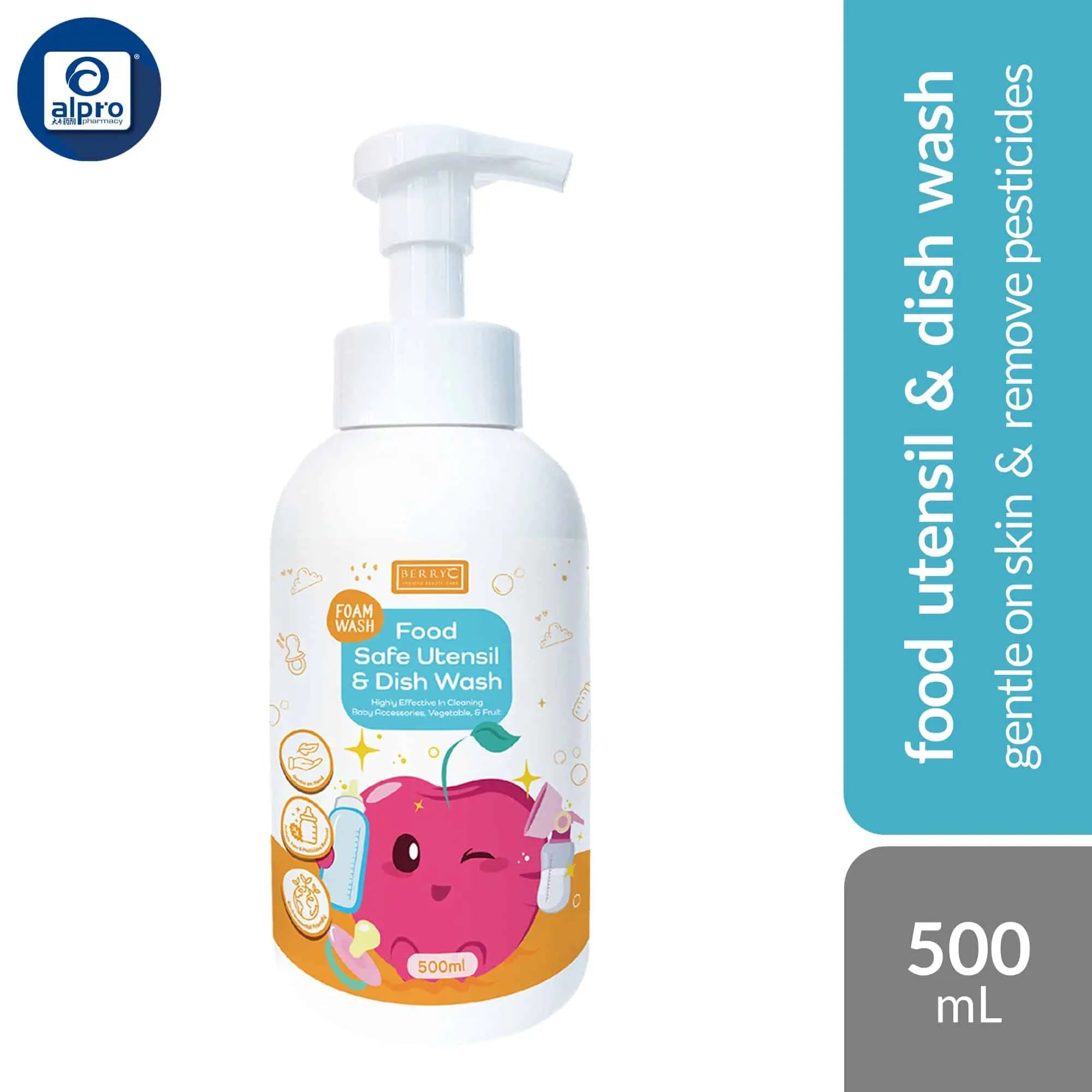 berryc-food-safe-utensil-dish-wash-500ml-gentle-on-skin-remove-pesticides
