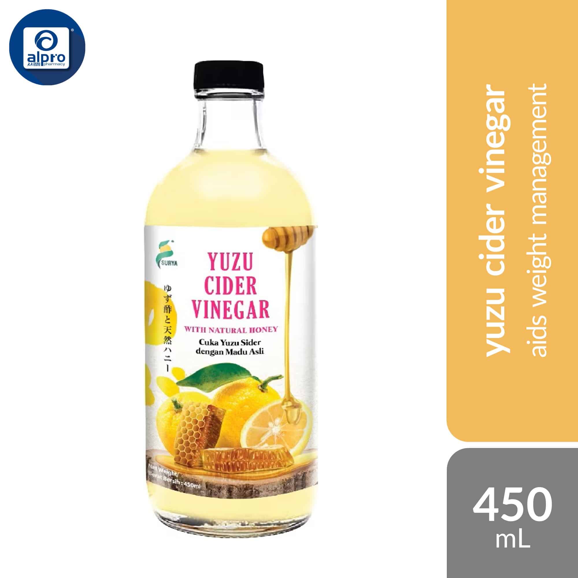 surya-yuzu-cider-vinegar-450ml-aids-weight-management