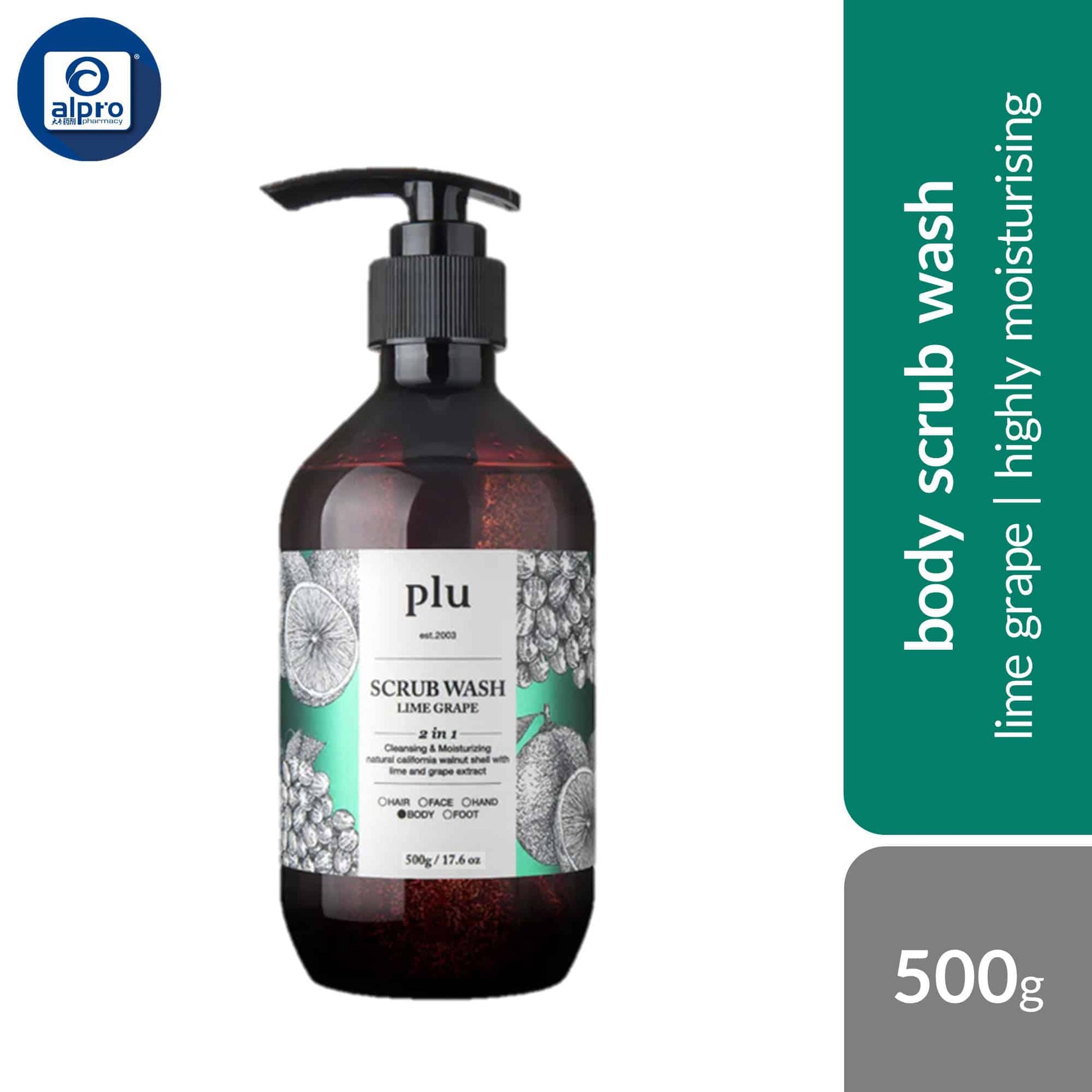 plu-body-scrub-wash-raspberry-mint-lime-grape-grapefruit-peach-500g-highly-moisturizing-gentle-exfoliating-lime-grape