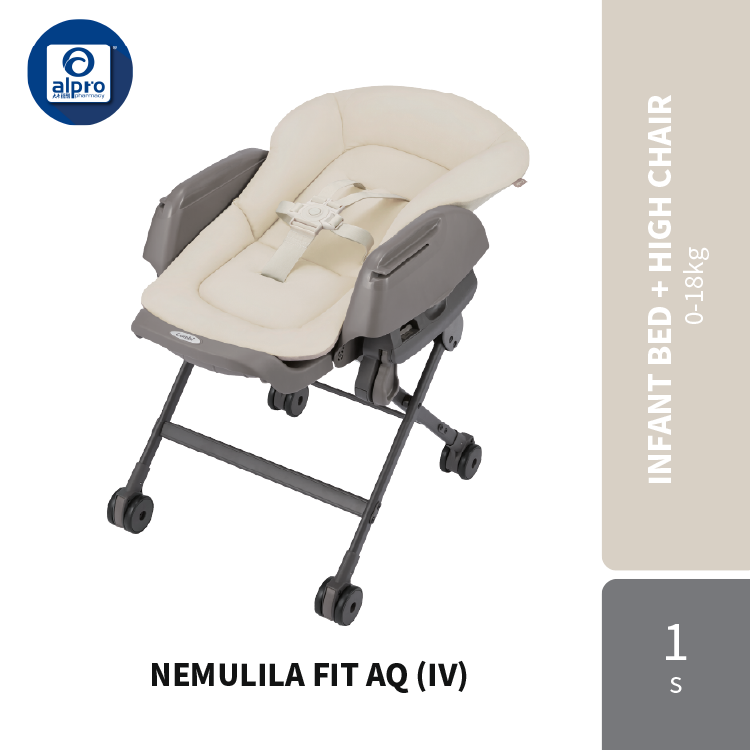 COMBI NEMULILA FIT Infant Bed + High Chair AQ (BE/IV/BL) - Alpro