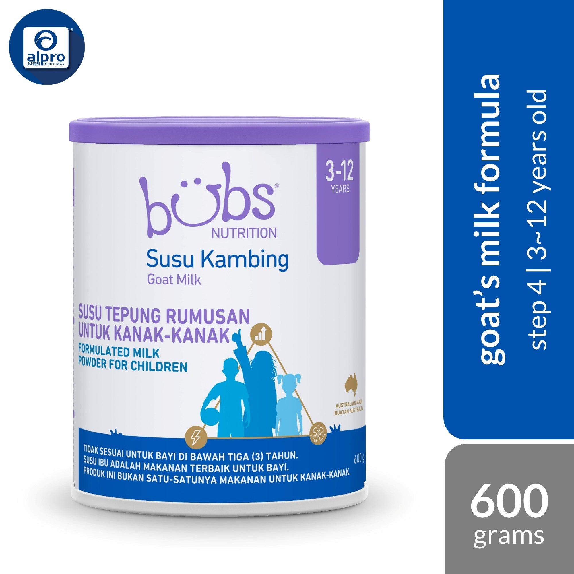 Bubs Adv Plus+ Goat Formula Stage 4 600g | Gentle Nutrition - Alpro