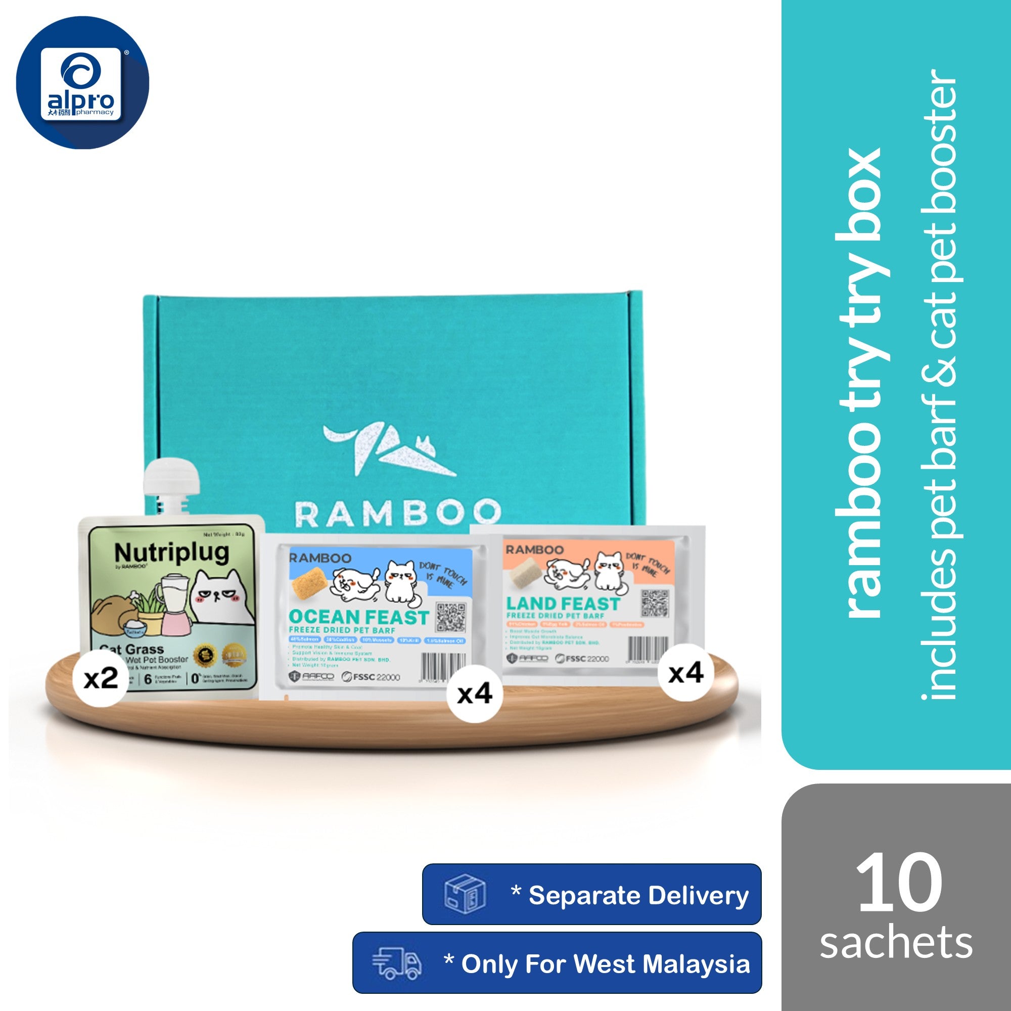 Ramboo Try Try Box 10s | Includes Pet Barf & Cat Pet Booster - Alpro
