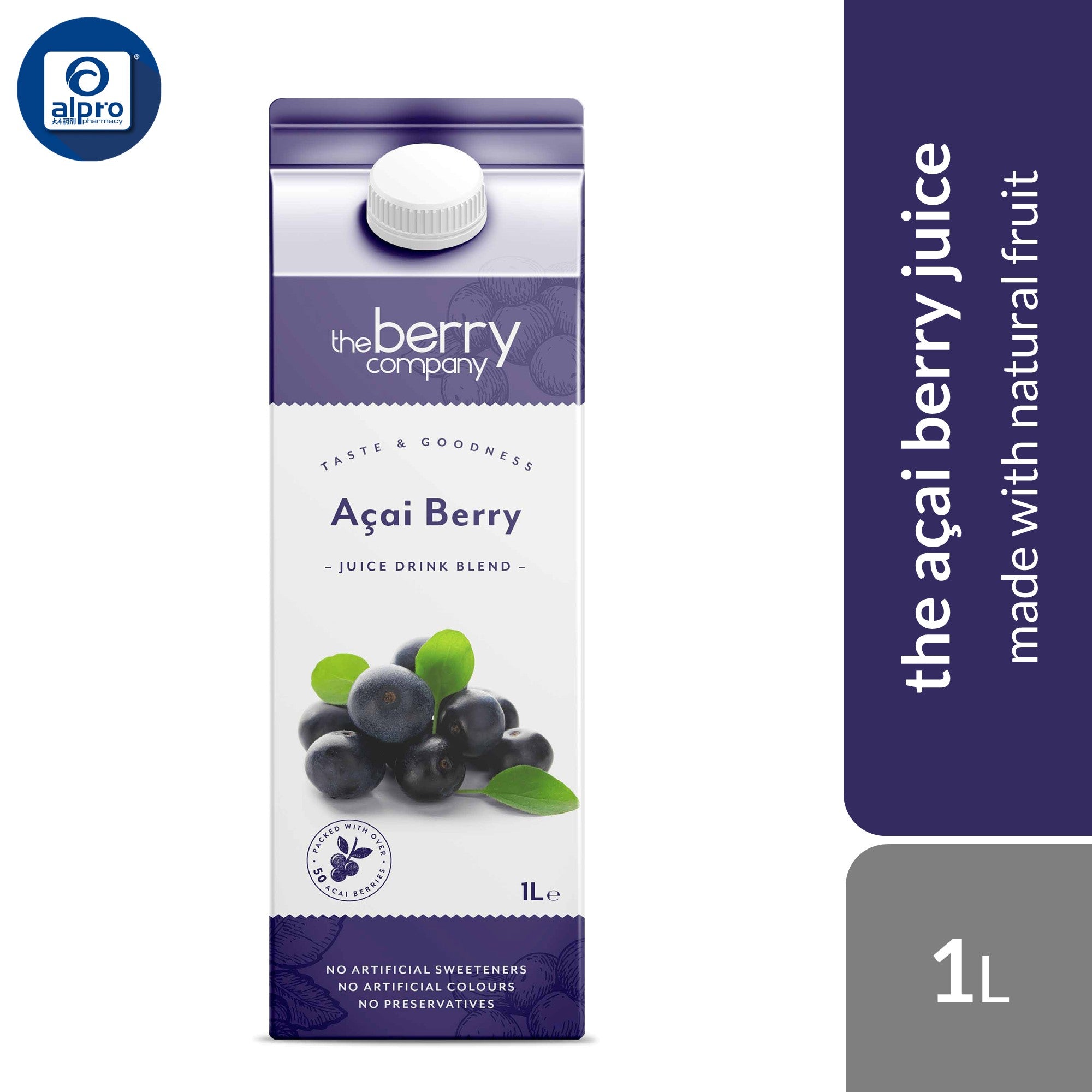 The Berry Company Acai Juice 1L | No Artificial Sweeteners & No