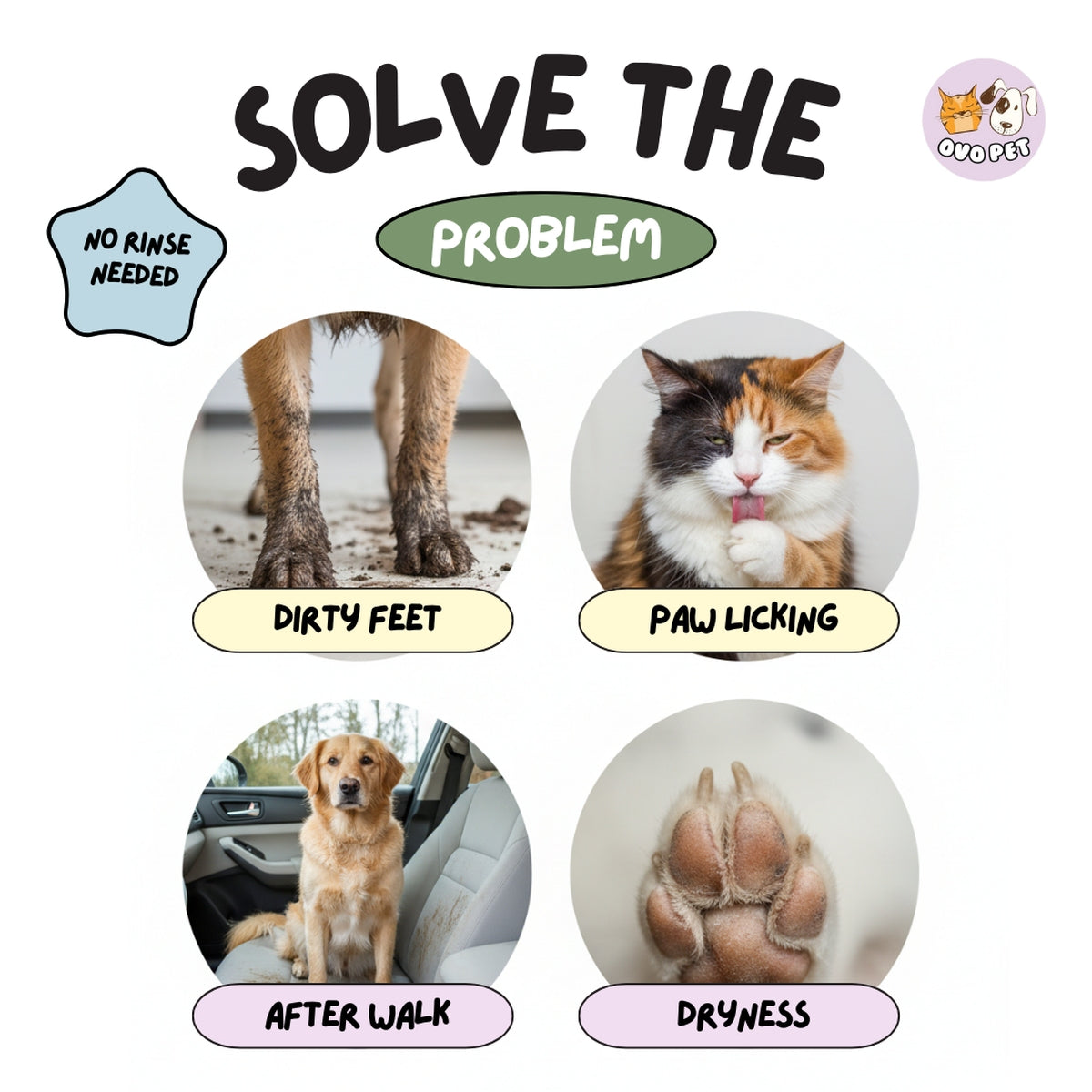 OVO Pet Paw Cleaner 150mL | Helps Prevent Cracking & Dry Paws OVO Pet