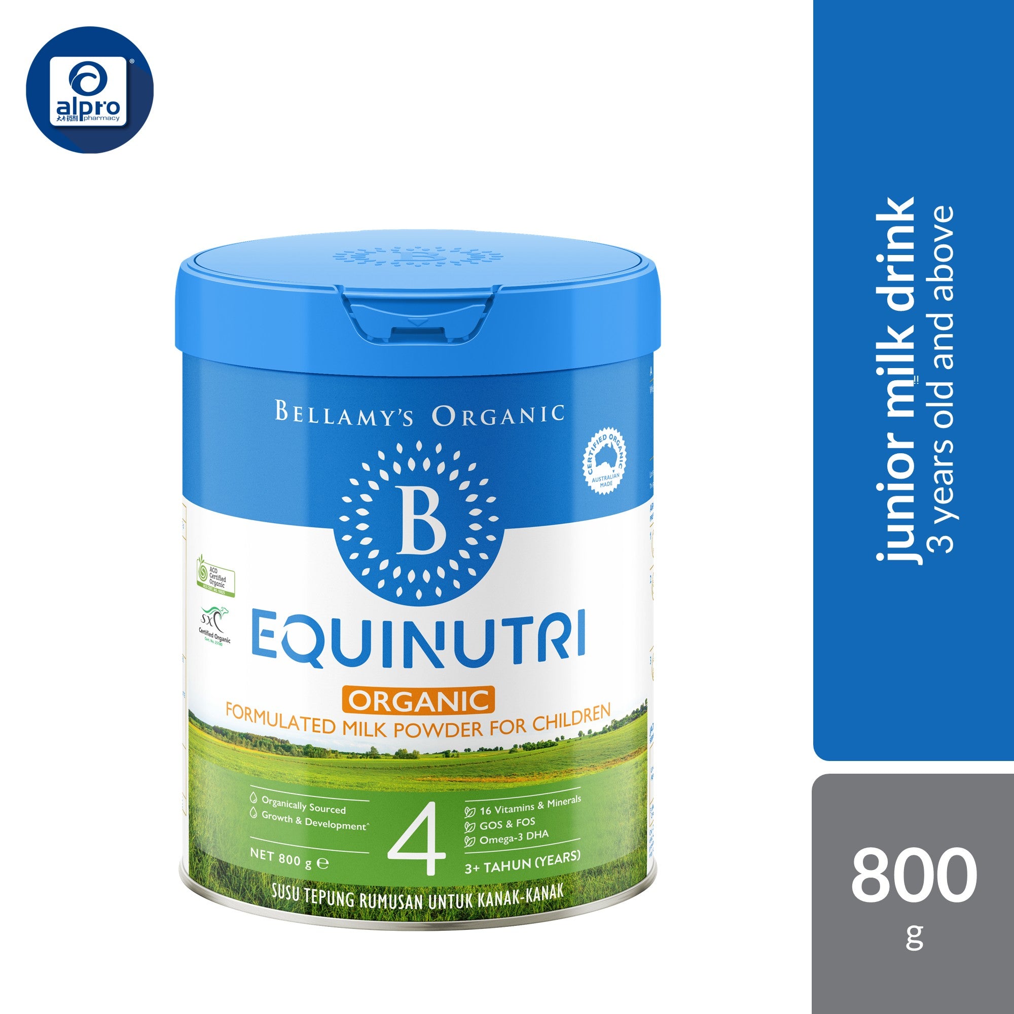 Bellamy's Organic Step 4 Equinutri Junior Milk Drink 800g | Suitable