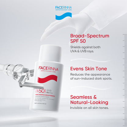 [Group Buy Delivery Starts: 20/7/2026] Facerinna Niacinamide Brightening Serum Sunscreen SPF 50 PA++++ | No White Cast Group Buy