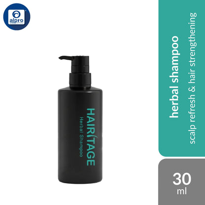 Hairitage Herbal Shampoo 400ml | Botanical Scalp Refresh & Hair Strengthening Care Truherbs