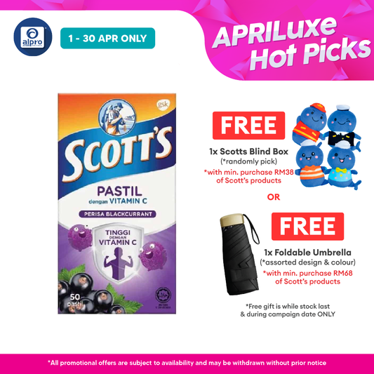 Scotts Vitamin C Pastilles Blackcurrant 50s Scotts