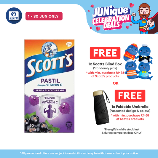 Scotts Vitamin C Pastilles Blackcurrant 50s Scotts