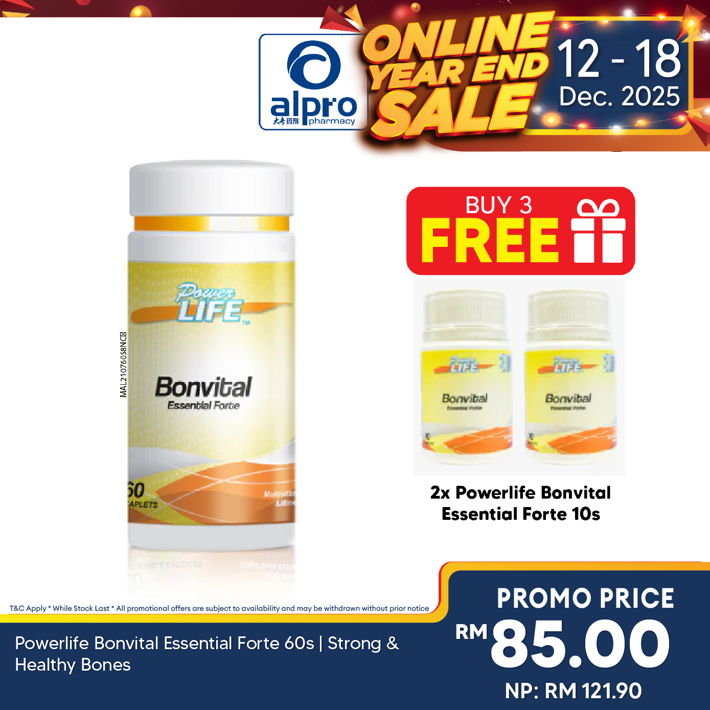 Powerlife Bonvital Essential Forte 60s | Strong & Healthy Bones Powerlife